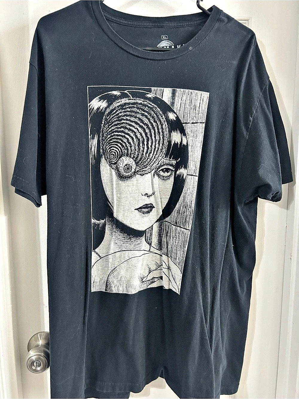 Ripple Junction Junji Ito Uzumaki Azami Spiral T-Shirt Black